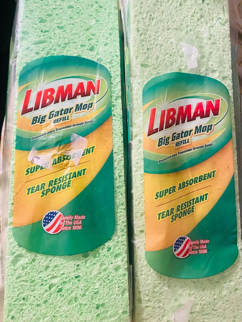 XL Libman Big Gator Mop Refill - PACK OF 2 model #03021 MADE IN USA